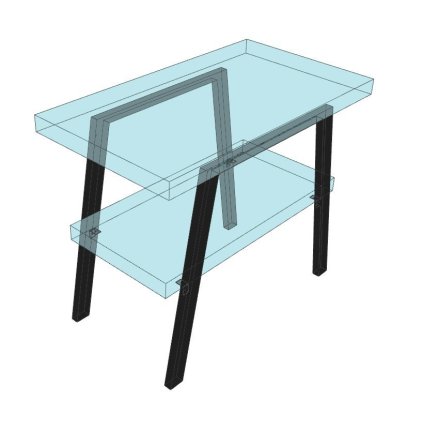 Sapho, suport din otel TWIGA 80x67cm, negru mat, 2 buc, VC442