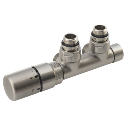 Sapho, set de racordare TWIN de supape termostatice pentru centru. conexiune, stânga, covoraș din oțel inoxidabil, CP3525S