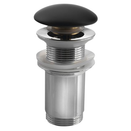 Sapho, iesire chiuveta 5/4", click-clack, dop ceramic, grosime 0-60mm, negru mat, AR901