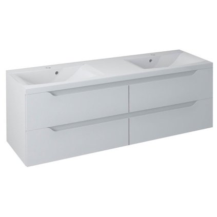 Sapho, WAVE dulap chiuveta dubla 149,7x50x47,8cm, alb (WA151), WA150-3030