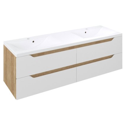 277323 sapho wave dvojumyvadlova skrinka 149 7x50x47 8cm biela dub alabama wa150 3022