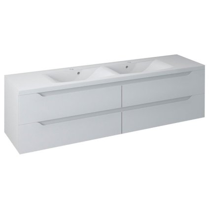 Sapho, WAVE dulap chiuveta dubla 180x50x48cm, alb (WA181), WA180-3030