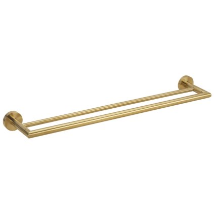 Sapho, suport dublu pentru prosoape X-ROUND GOLD, auriu mat, XR401GB