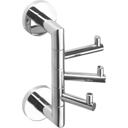 Sapho, X-ROUND pivotant cu trei cârlige, crom, XR211