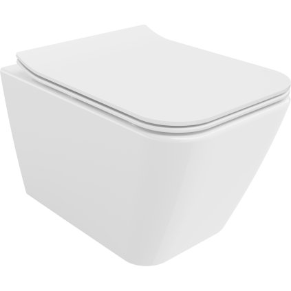 WC Mexen Cube Rimless cu scaun de toaletă subțire, duroplast, alb - 30924000