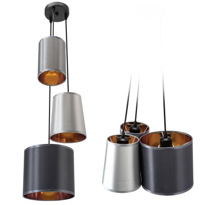 Toollight - Lampă suspendată industrială 3xE27 60W APP971-3cp, Alb-gri-negru, OSW-03212