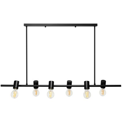 Toollight - Plafoniera industriala din metal 6xE27 APP480-6CP, negru, OSW-00906