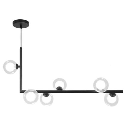 Toollight - Plafoniera industrială din sticlă metalică APP755-6CP, neagră, OSW-03988
