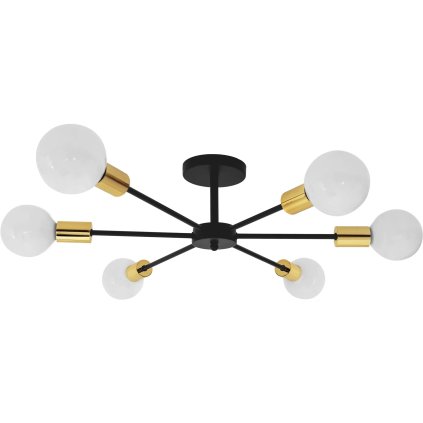 Toollight - lampă spider-6 APP501-6C, negru-auriu, OSW-01100