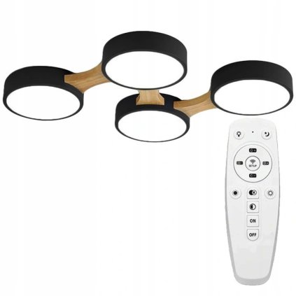 Toollight - Plafoniera LED cu 4 puncte APP527-4C, negru-maro, OSW-08469