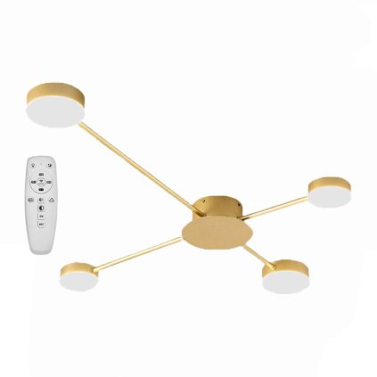 Toollight - Plafoniera LED cu 4 brate + telecomanda APP520-4C, auriu, OSW-08461