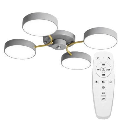 Toollight - plafoniera LED APP210-3CPR + telecomandă, gri-aurie, OSW-08473