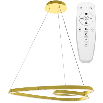 Toollight - plafoniera LED APP7797-cp + telecomandă, auriu, OSW-09881