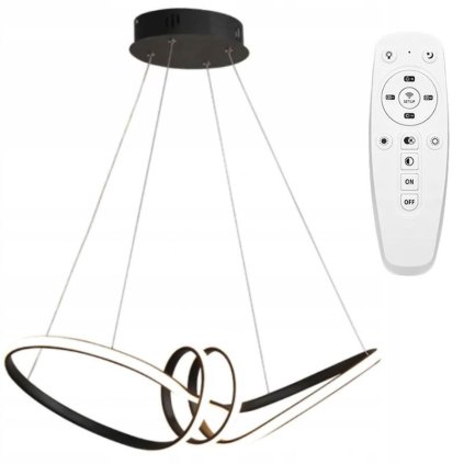 Toollight - Lampă suspendată cu LED APP823-CP + telecomandă, neagră, OSW-06661