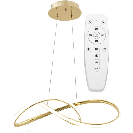 Toollight - Lampă suspendată LED APP394-CP + telecomandă, auriu, OSW-06910