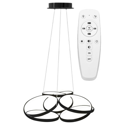 Toollight - Lampă suspendată cu LED APP793-CP + telecomandă, neagră, OSW-04020