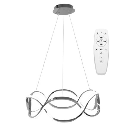 Toollight - Lampă suspendată cu LED APP801-CP + telecomandă, crom, OSW-04024