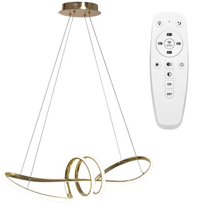 Toollight - Lampă suspendată LED APP824-CP + telecomandă, auriu, OSW-06662