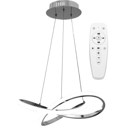 Toollight - Lampă suspendată LED inel + telecomandă APP389-CP, crom, OSW-06905