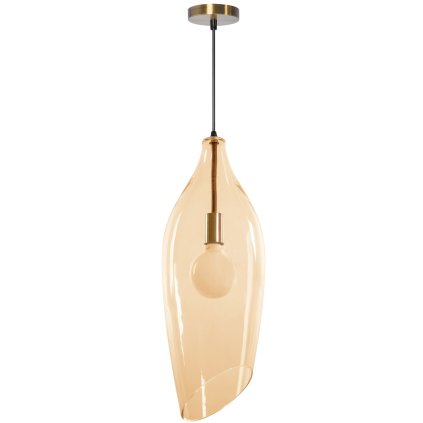 Toollight - Plafoniera modernă din sticlă E27 60W APP892-1CP, negru-auriu, OSW-05693