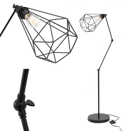 Toollight - Lampă de podea Reno 1xE27 60W 300216 Diamond, negru, OSW-06963