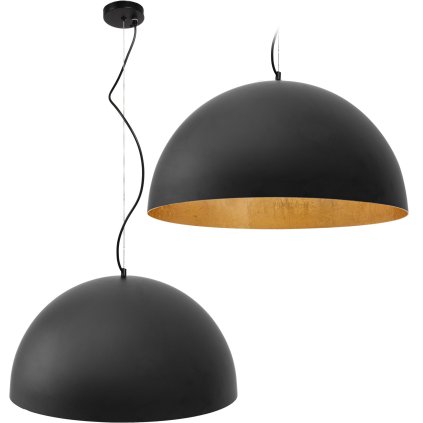 Toollight - Plafoniera bol metalic suspendat 50cm 1xE27, negru, OSW-05011