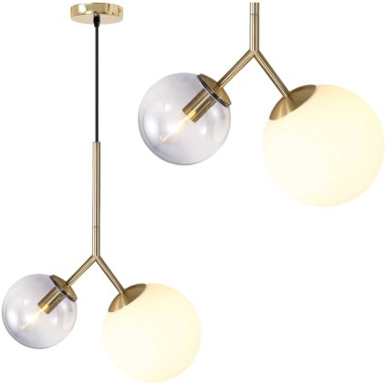 Toollight - plafoniera din sticla E27 60W APP1013-2CP, auriu, OSW-09482