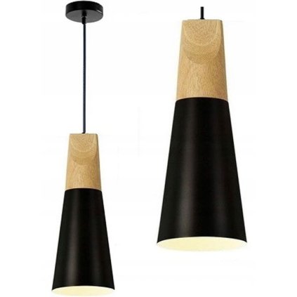 168888 12 toolight stropne svietidlo scandi b 1xe27 cierna hneda osw 00149