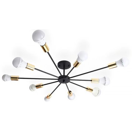 Toollight - Plafoniera Spider 10 puncte APP503-10C, negru-auriu, OSW-01101