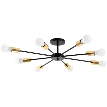 Toollight - Plafoniera Spider 8xE27 60W APP502-8C, negru-auriu, OSW-06196