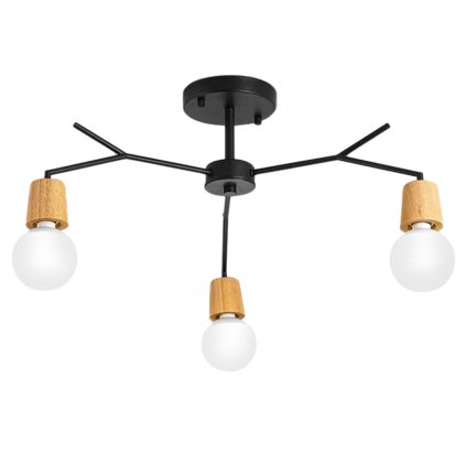 Toollight - Lampă suspendată cu 3 brațe 3xE27 APP693-3C, negru-maro, OSW-05463