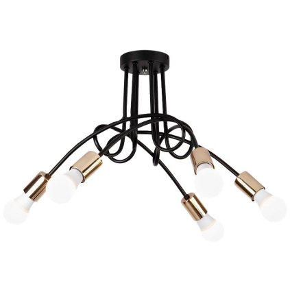 Toollight - Lampă suspendată Paradise 5xE27 60W APP518-5C, negru-auriu, OSW-01102