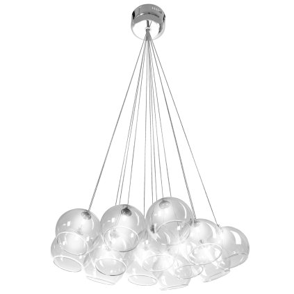 Toollight - Lampă suspendată bile de sticlă 13xG4 25W, APP561-13CP, crom, OSW-08237