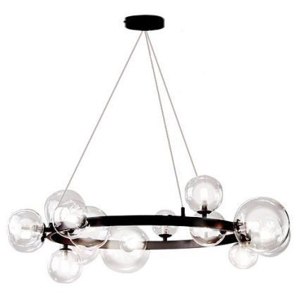 Toollight - lampă suspendată bile de sticlă 15xG9 40W APP906-15CP, negru, OSW-04034