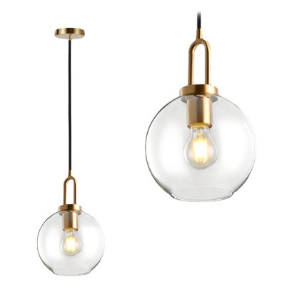 Toollight - Lampă suspendată din sticlă 1xE27 60W APP442-CP, auriu, OSW-05633