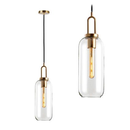Toollight - Lampă suspendată din sticlă 1xE27 60W APP442-CP, auriu, OSW-05636