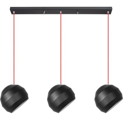 Toollight - Plafoniera triplă suspendată 3xE27 APP383-3CPR, negru-roșu, OSW-05015
