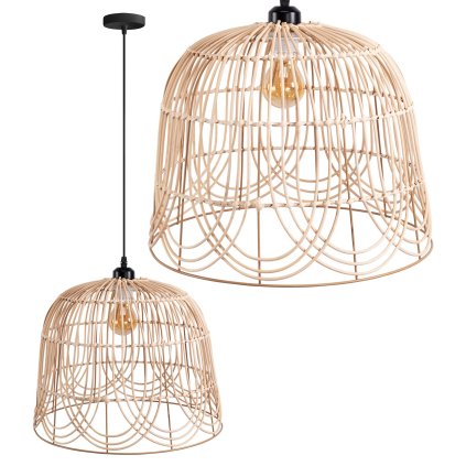 Toollight Boho, plafoniera 40cm 1xE27 APP1352-1CP, negru-maro natural, OSW-05765