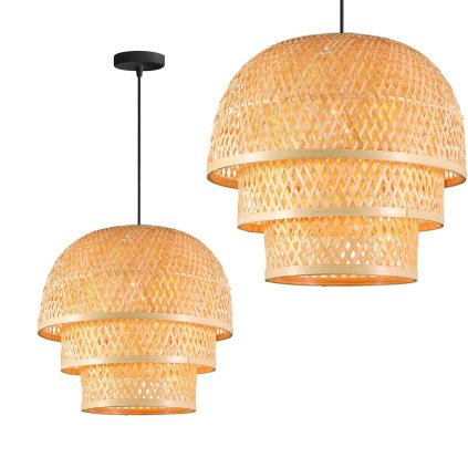 Toollight Boho, lampă suspendată 1xE27 APP1577-5C, maro natural, OSW-03614