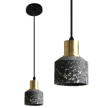 Toollight, plafoniera beton Lastri Black 1xE27 APP930-1CP, negru-auriu, OSW-07007