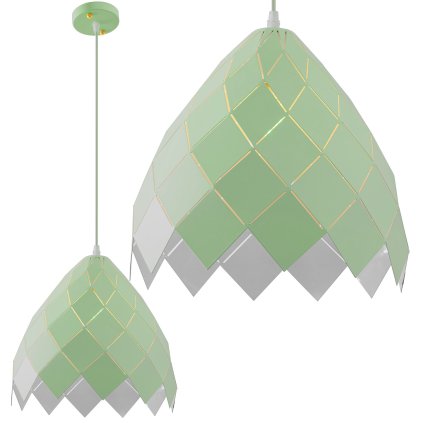 Toollight, plafonier suspendat din metal 1xE27 APP339-1CP, verde, OSW-08960