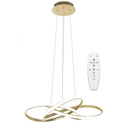 Toollight, lampă suspendată LED 60x60 40W APP815-CP + telecomandă, alb-aurie, OSW-04026