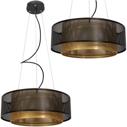 Toollight, plafoniera LED cu pandantiv 40 cm APP1000-CP, negru-auriu, OSW-07551