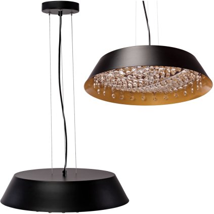 Toollight, lampa LED cu pandantiv Cristal 20W APP1028-CP, negru, OSW-01233