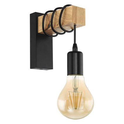 Instrument, lampă de perete 1xE27 APP972-1W LINE, negru-maro, OSW-03241