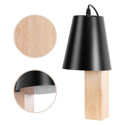 Instrument, lampă de perete 1xE27 APP1279-1W, negru-maro, OSW-07989