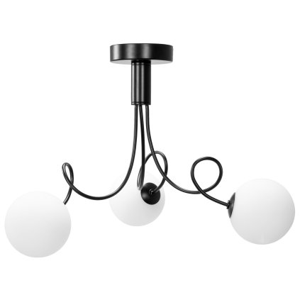 Toollight, plafoniera bile de sticlă 3xG9 APP1154-3CP, negru, OSW-14012