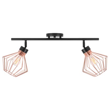 Toollight, plafoniera tip reflector 2xE27 APP535-2C, negru-aur roz, OSW-08560
