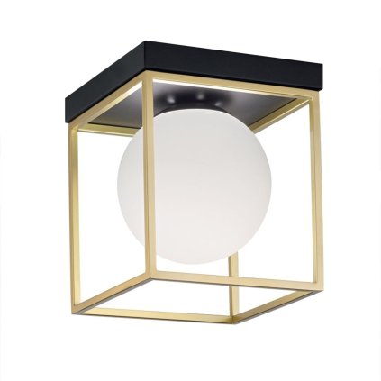 Toollight, plafoniera 13x13x15 cm 1xE27 APP1166-1C, negru-auriu, OSW-14019