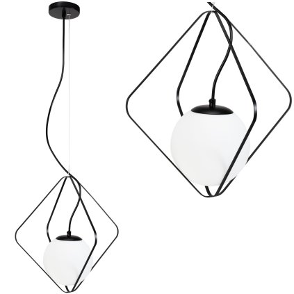 Instrument, lampă de tavan 1xE27 APP1018-1CP, alb-negru, OSW-09474